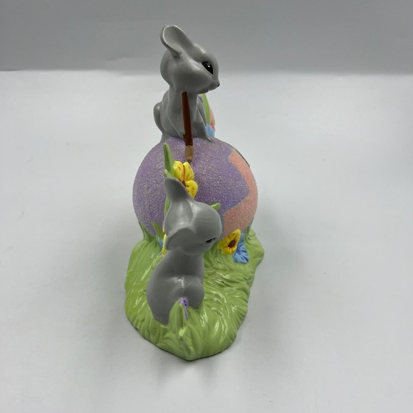 Vintage Ceramic Handmade Easter Egg Mice Spring Decor Shelf Sitter Figurine 80's - Picture 7 of 13